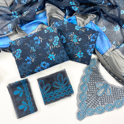 Parizad By Anaya Noor Digital Printed With Sequins Patches 3-PC