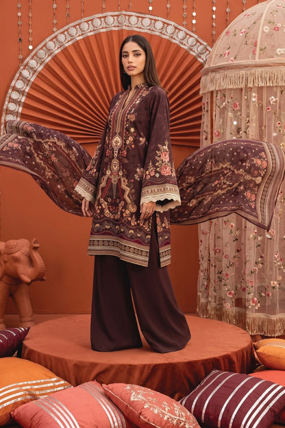 Zesh Printed Velvet Dora Viscose 3PC