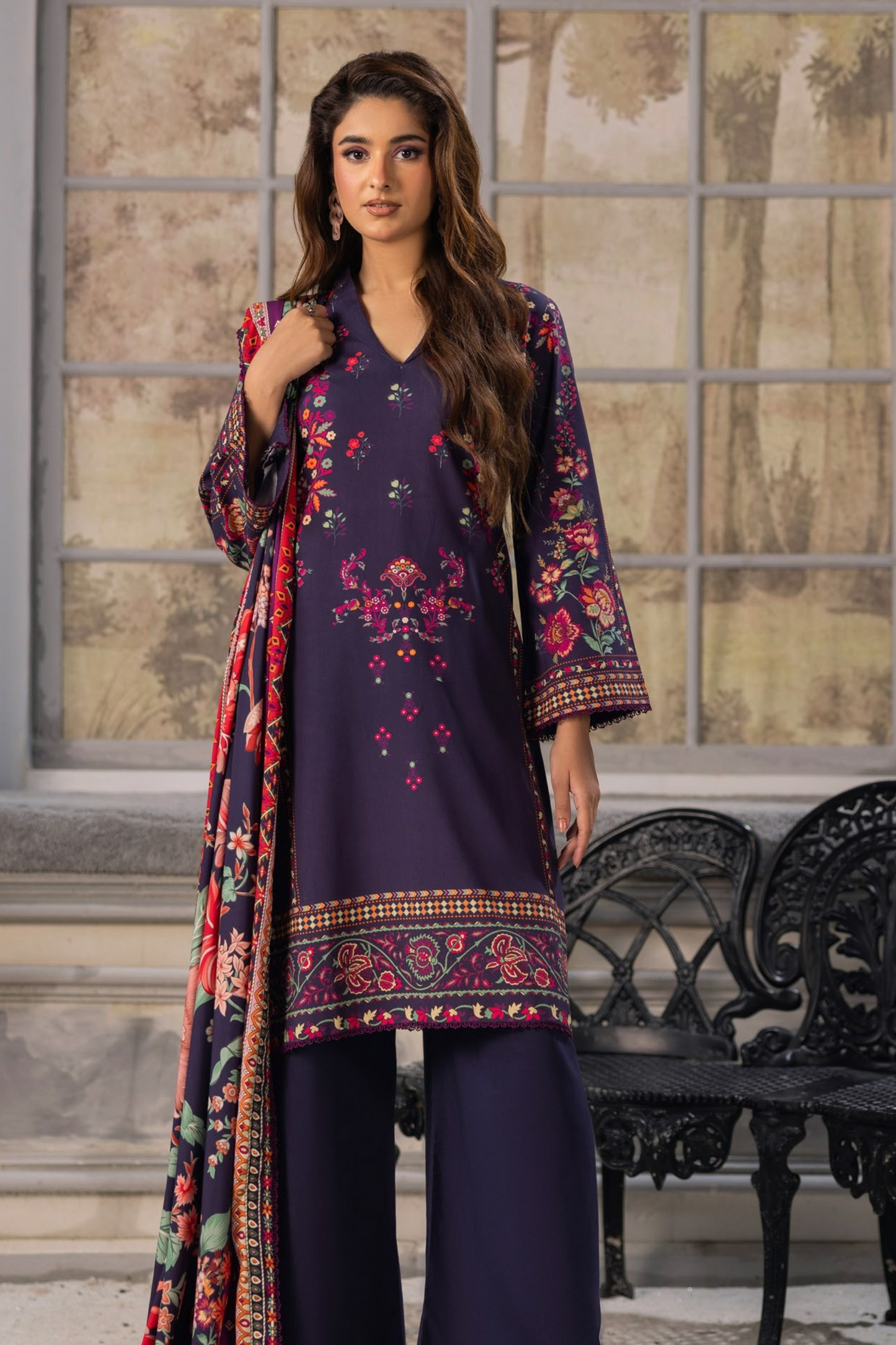 Raiha Luxury Printed Linen 3PC