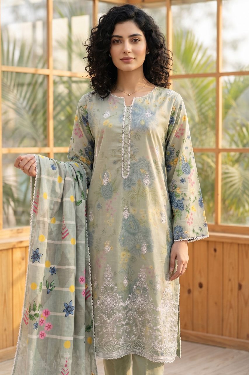 Fatima Bano By Misaal Luxury Emb & Printed Lawn 3PC