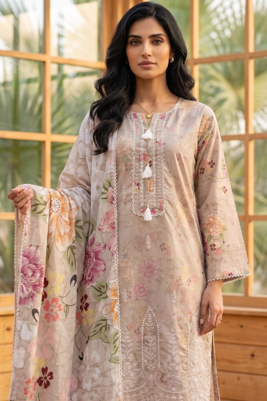 Fatima Bano By Misaal Luxury Emb & Printed Lawn 3PC