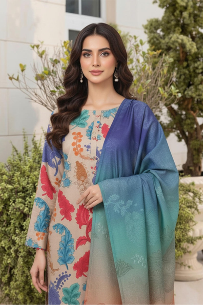 Motifz Premium Printed Khaddar 3PC