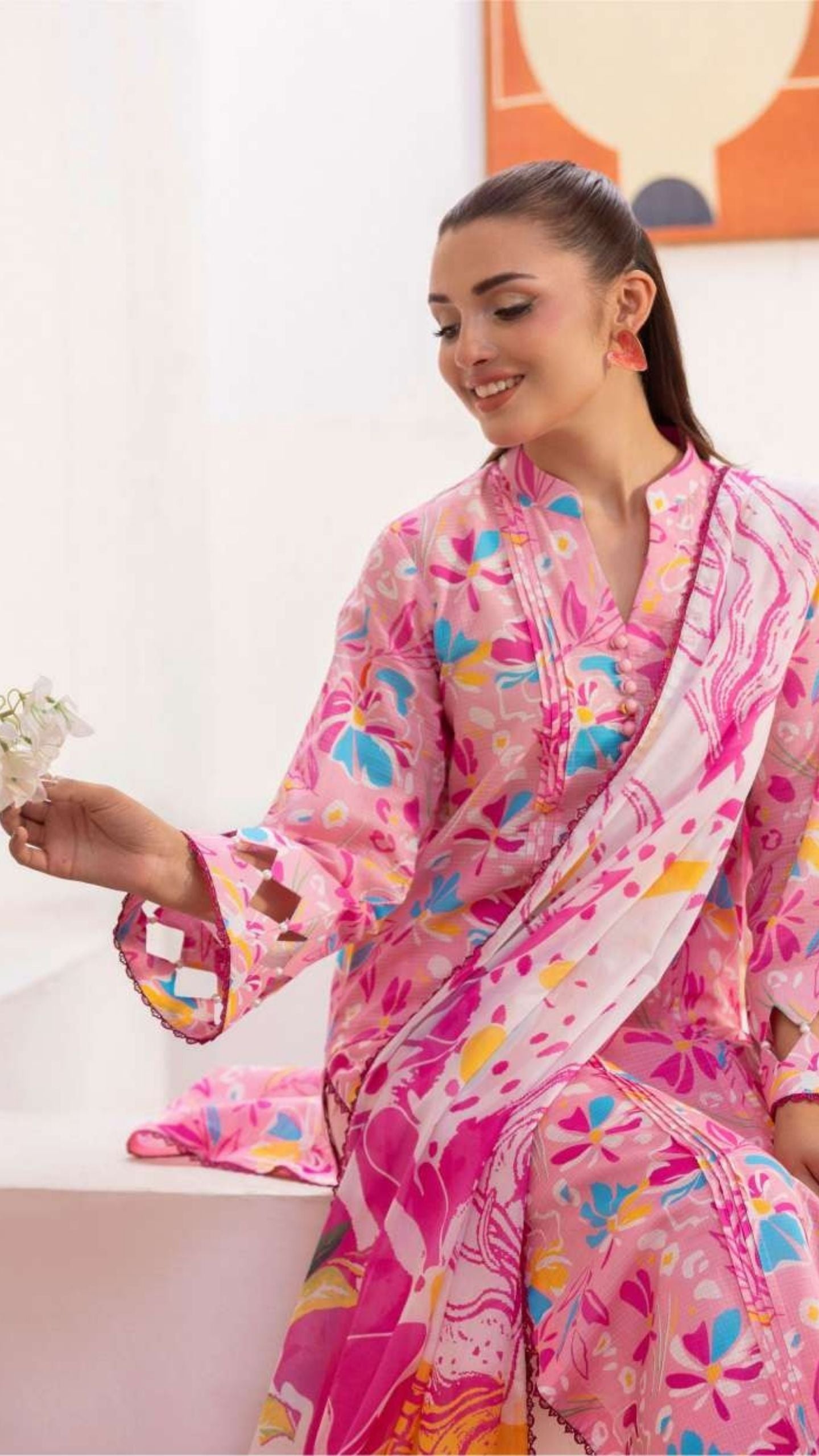 Coral Premium Doria Printed Lawn 3-PC