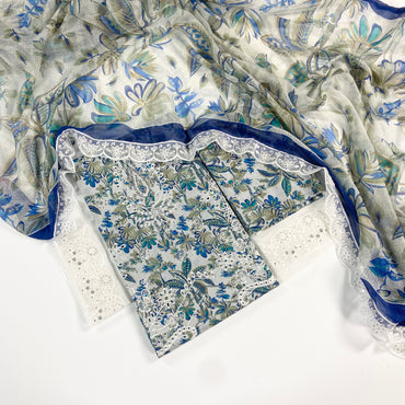 Crimson Embroiderd & Digital Printed Lawn 3PC