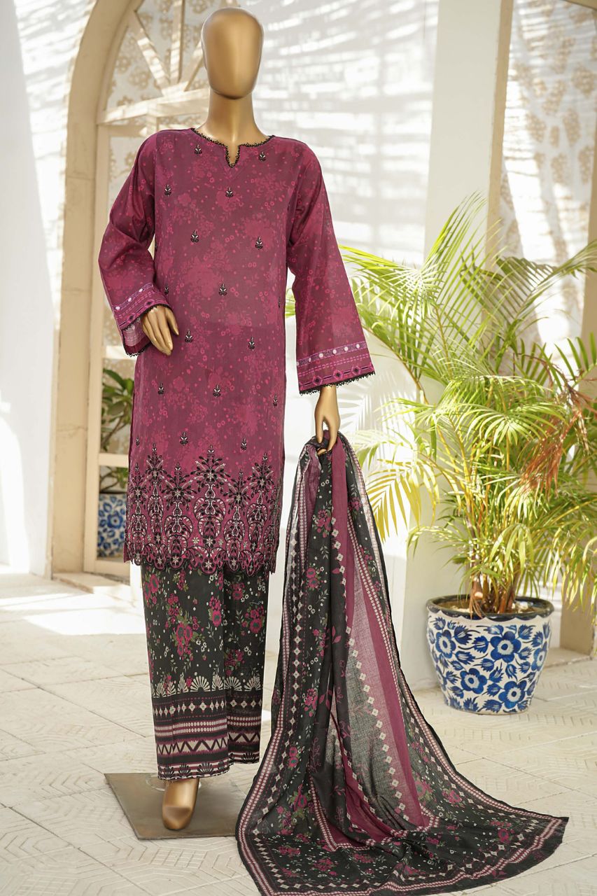 Sahiba By Pak Fabrics Printed & Emb Chickenkari Lawn 3PC