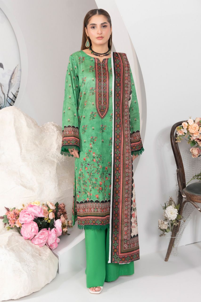 Mojo Berry By Marooj Digital Printed Lawn 3PC