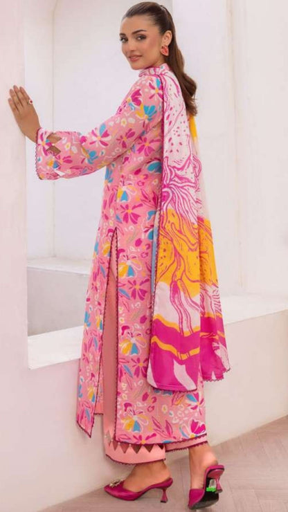 Coral Premium Doria Printed Lawn 3-PC