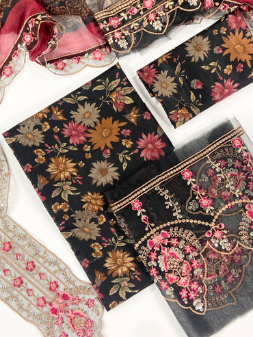 Mohagni Embroiderd & Digital Printed Lawn 3PC