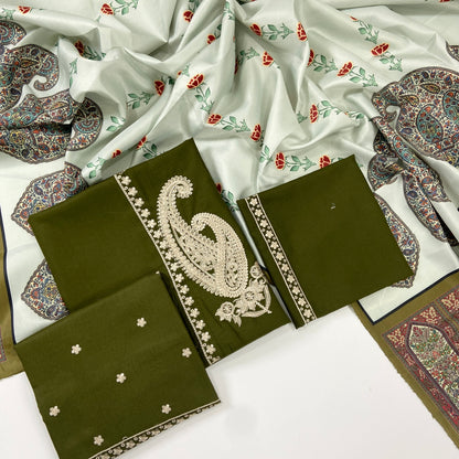 Urge Embroidered Dhanak With Shawl 3PC