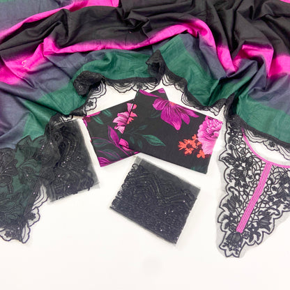 Iznik Emb Khaddar With  Emb Patches 3PC