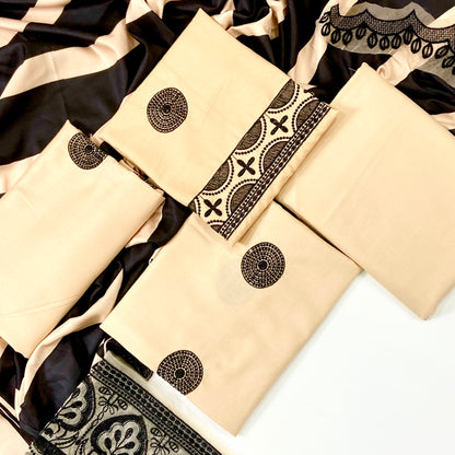 Ethnic Emb Dhanak With Shawl 3-PC