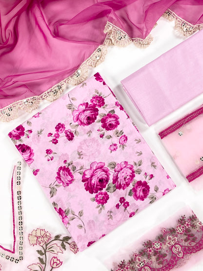 Iznik Printed Lawn With Emb Patches 3PC