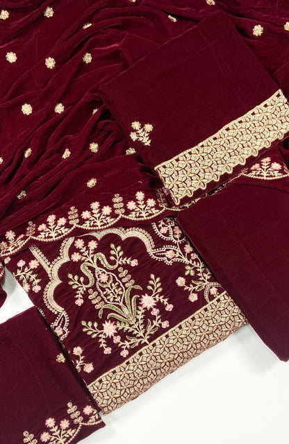Maria B Luxury Velvet Embroidered Suit – 3PC