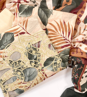 Anaya Noor Printed Bana Dora Lawn 3PC