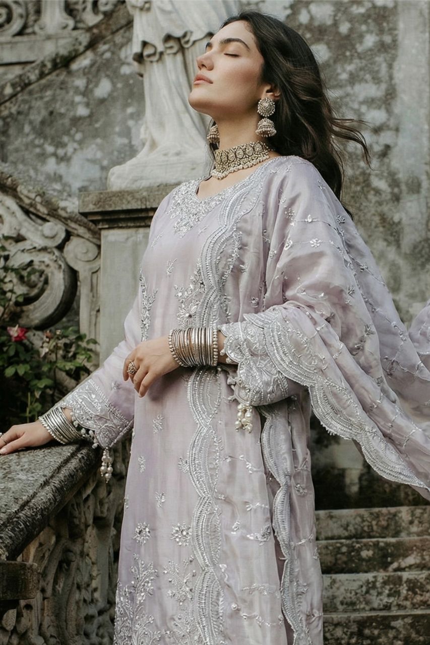 Kashvi | Zaib-o-Zeenat | Emb Shisha Silk-3PC