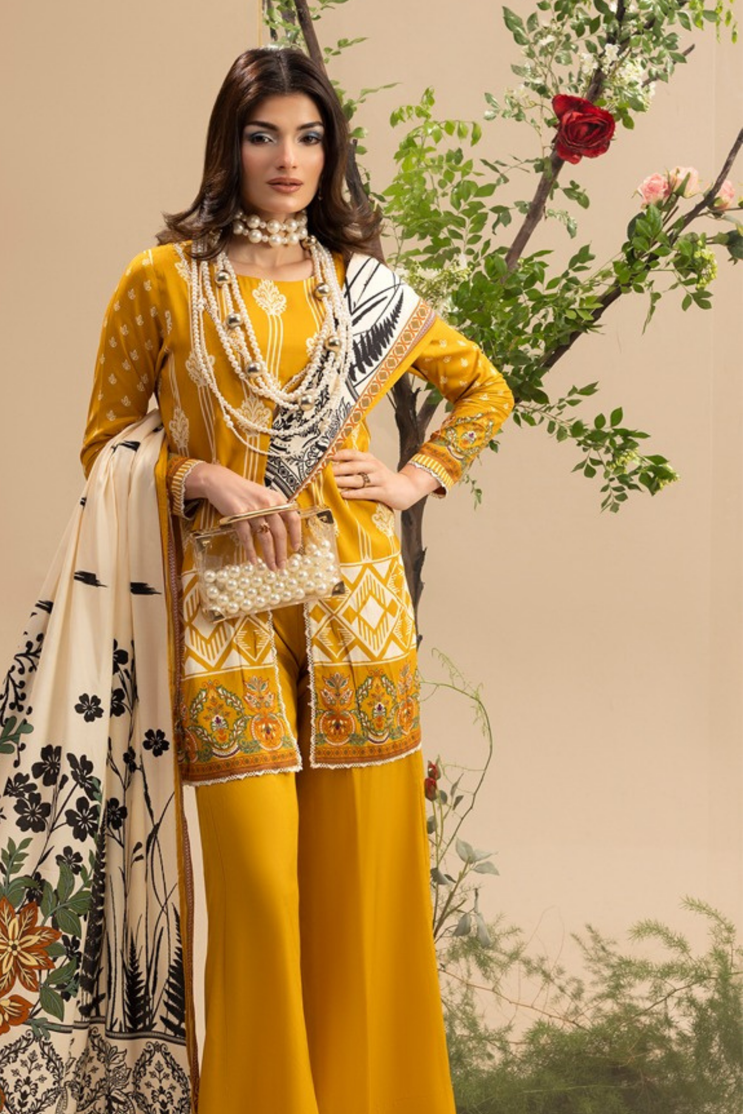 Paltar Printed Slub Linen 3PC