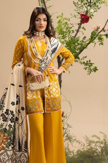 Paltar Printed Slub Linen 3PC