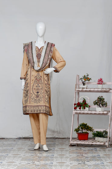 Zarqash By Anaya Noor Bana Dora Emb 3-PC