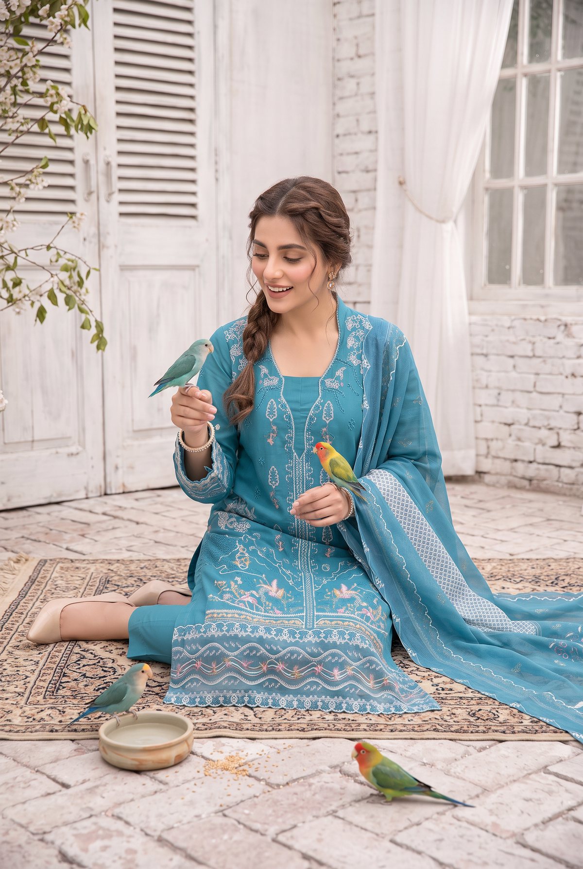 Sukhaina By Anaya Noor Fully Emb Slub Marian 3PC