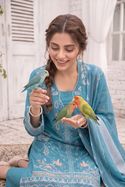 Sukhaina By Anaya Noor Fully Emb Slub Marian 3PC