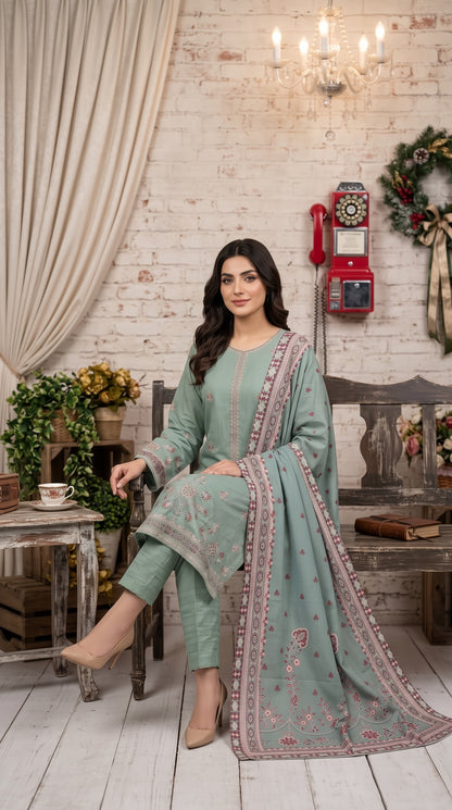 Areesha By Anaya Noor Heavy Emb Khaddar 3PC