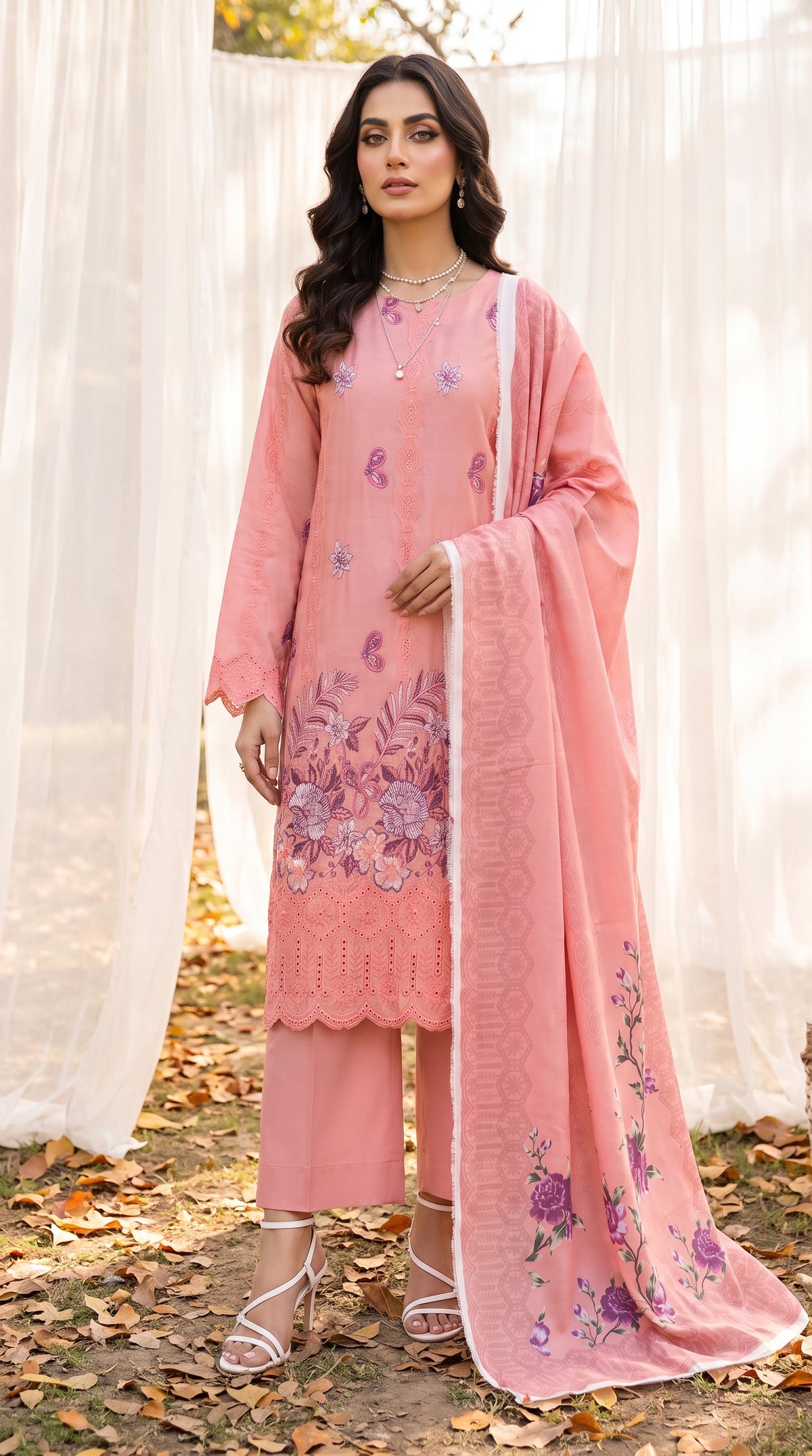 Hurab By Anaya Noor Heavy Emb Viscose 3PC