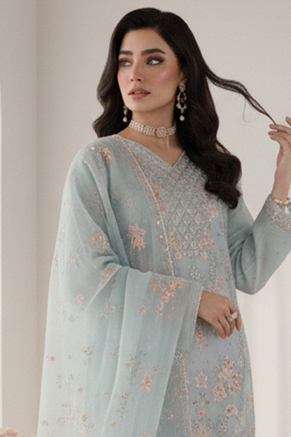 Zoha | Dressline | Burberry | Organza-3PC