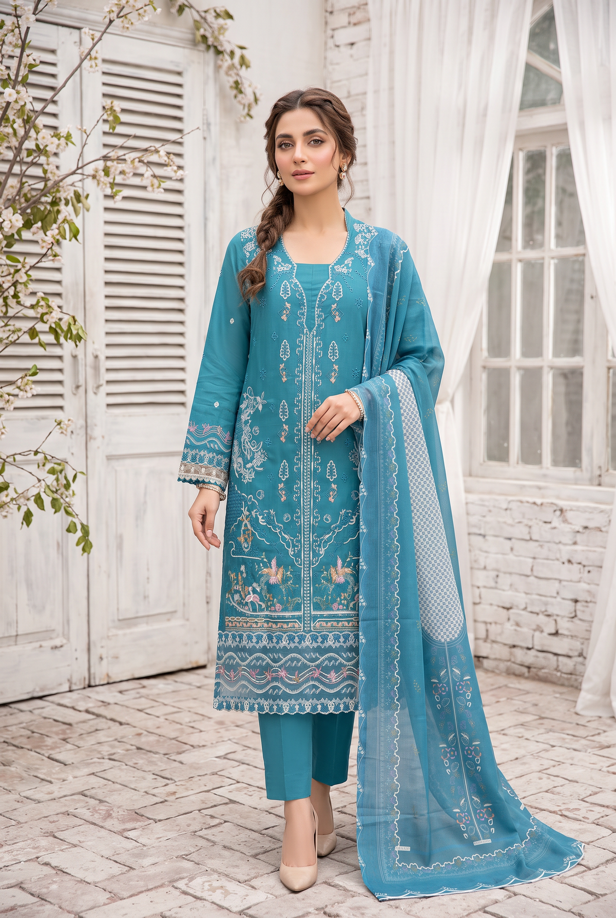 Sukhaina By Anaya Noor Fully Emb Slub Marian 3PC