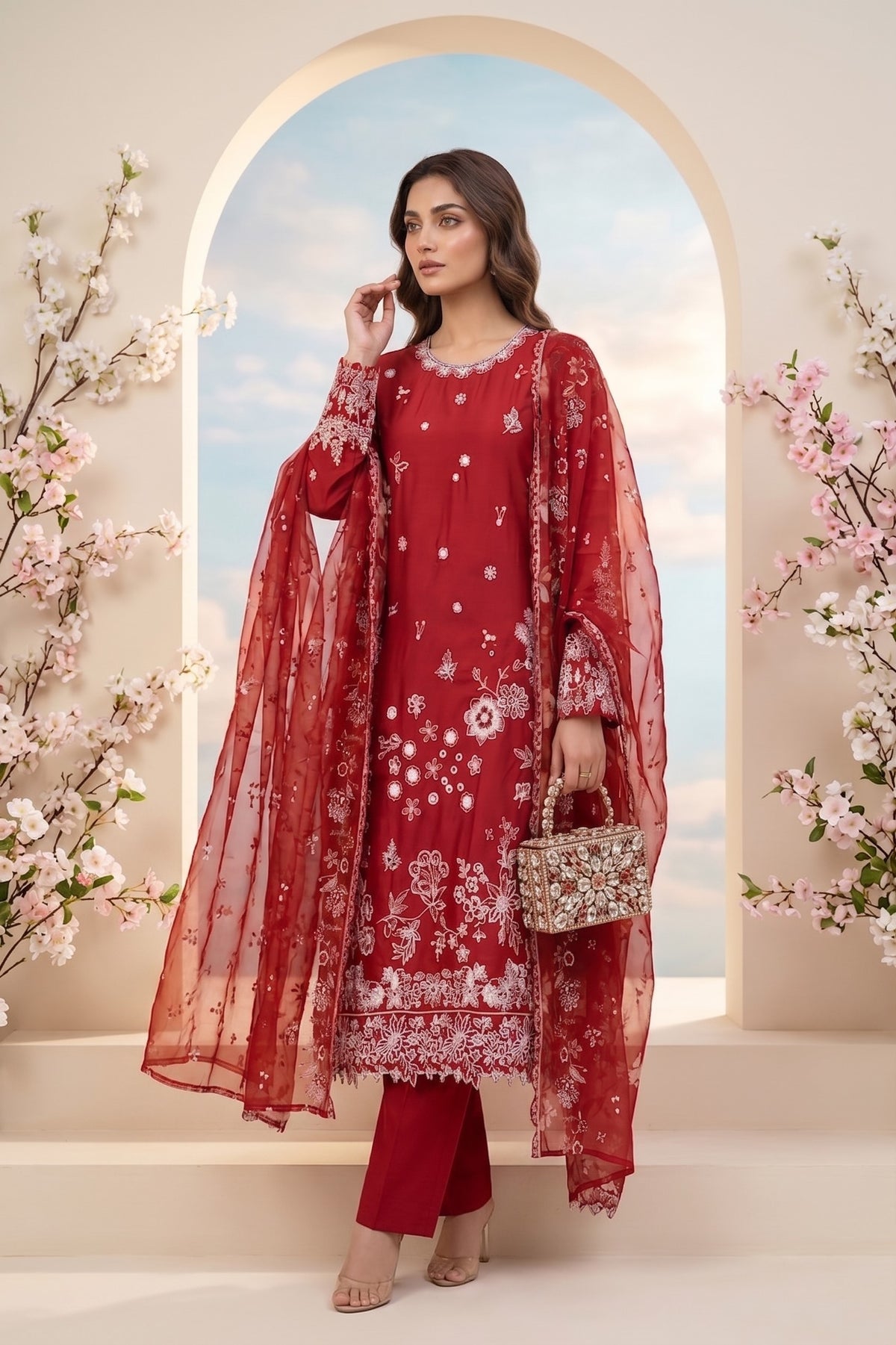 Lazer Kari By Anaya Noor Emb Viscose 3PC