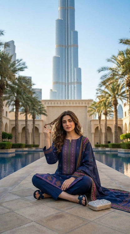 Kashmala By Anaya Noor Heavy Emb Khaddar With Woolen Shawl 3PC