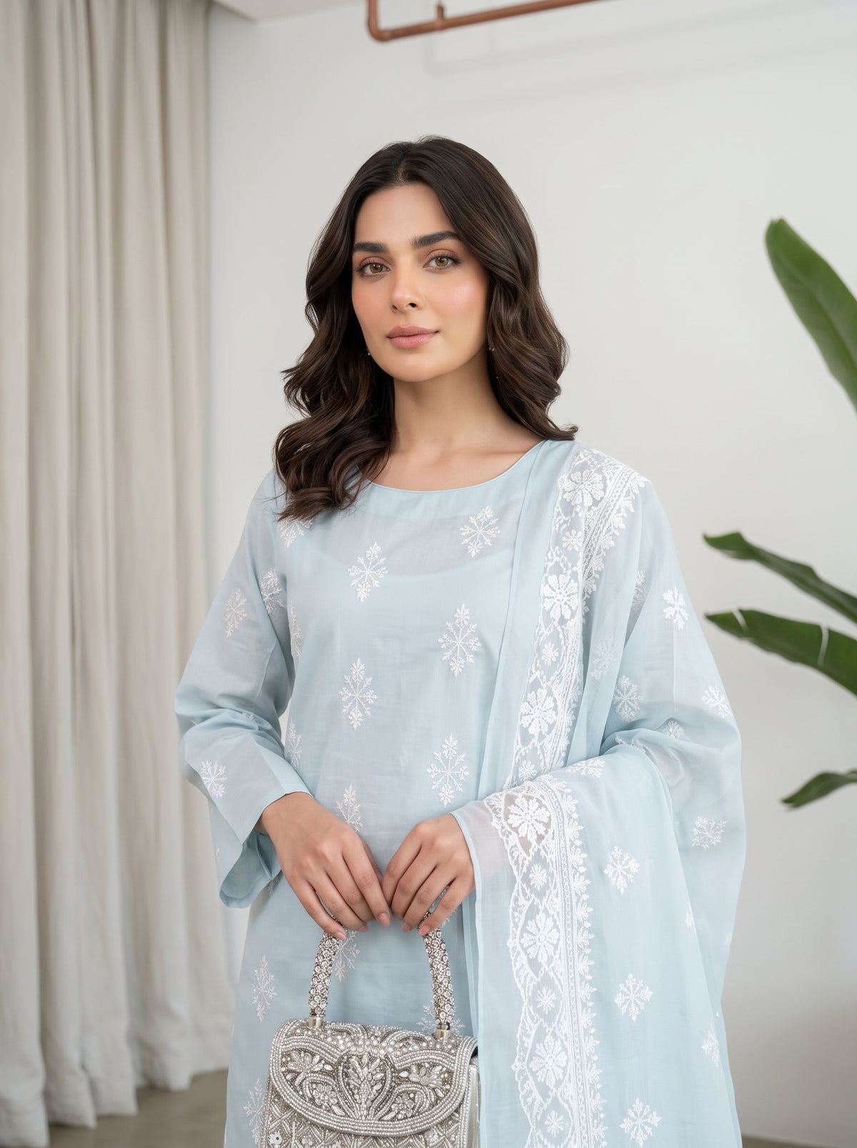 White Rose By Anaya Noor Emb Viscose 3PC