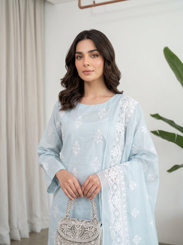 White Rose By Anaya Noor Emb Viscose 3PC