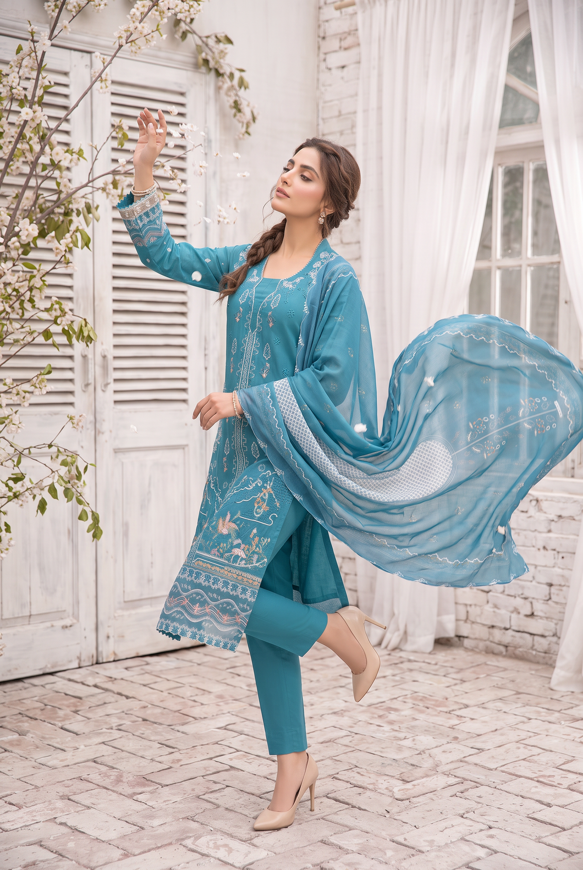 Sukhaina By Anaya Noor Fully Emb Slub Marian 3PC