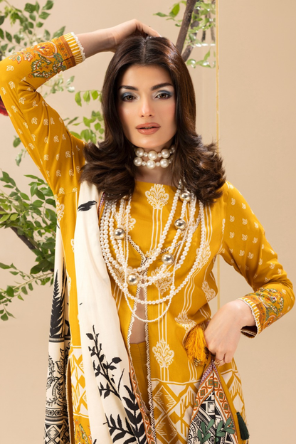 Paltar Printed Slub Linen 3PC