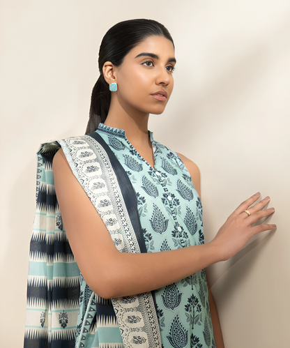 Sapphire Digital Printed Linen 3-PC