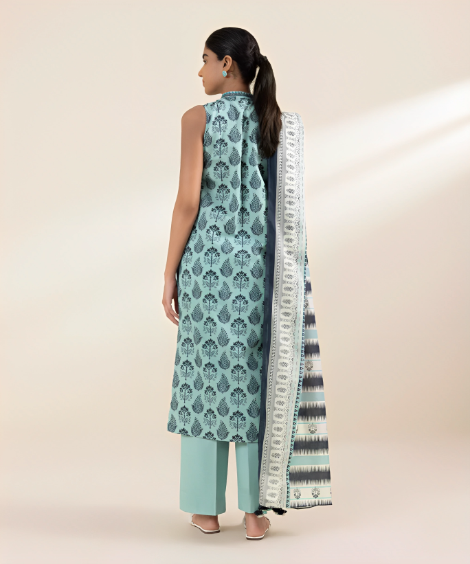 Sapphire Digital Printed Linen 3-PC