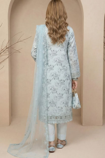 Huda | Dressline | Semi-Stitched - Organza