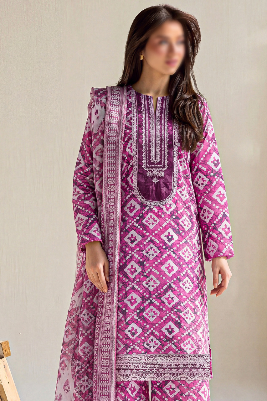 Asifa Nabeel Shamoz Silk With Emb Patches 3PC