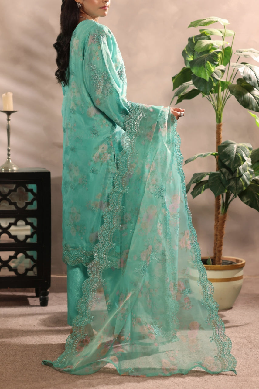 Afsanah By Pak Fabrics Luxury Embroidered Organza Stitched 3PC