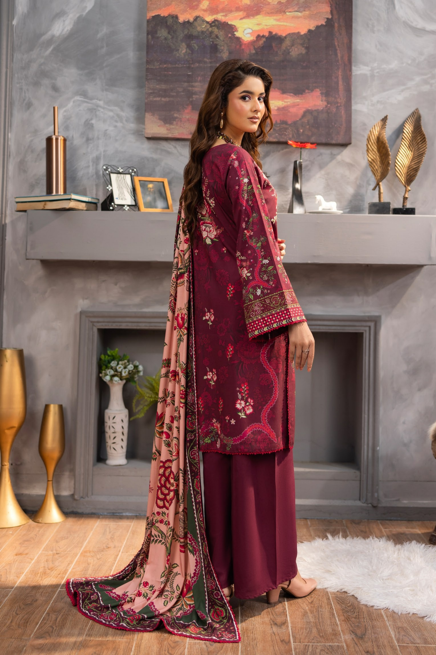 Raiha Luxury Printed Linen 3PC