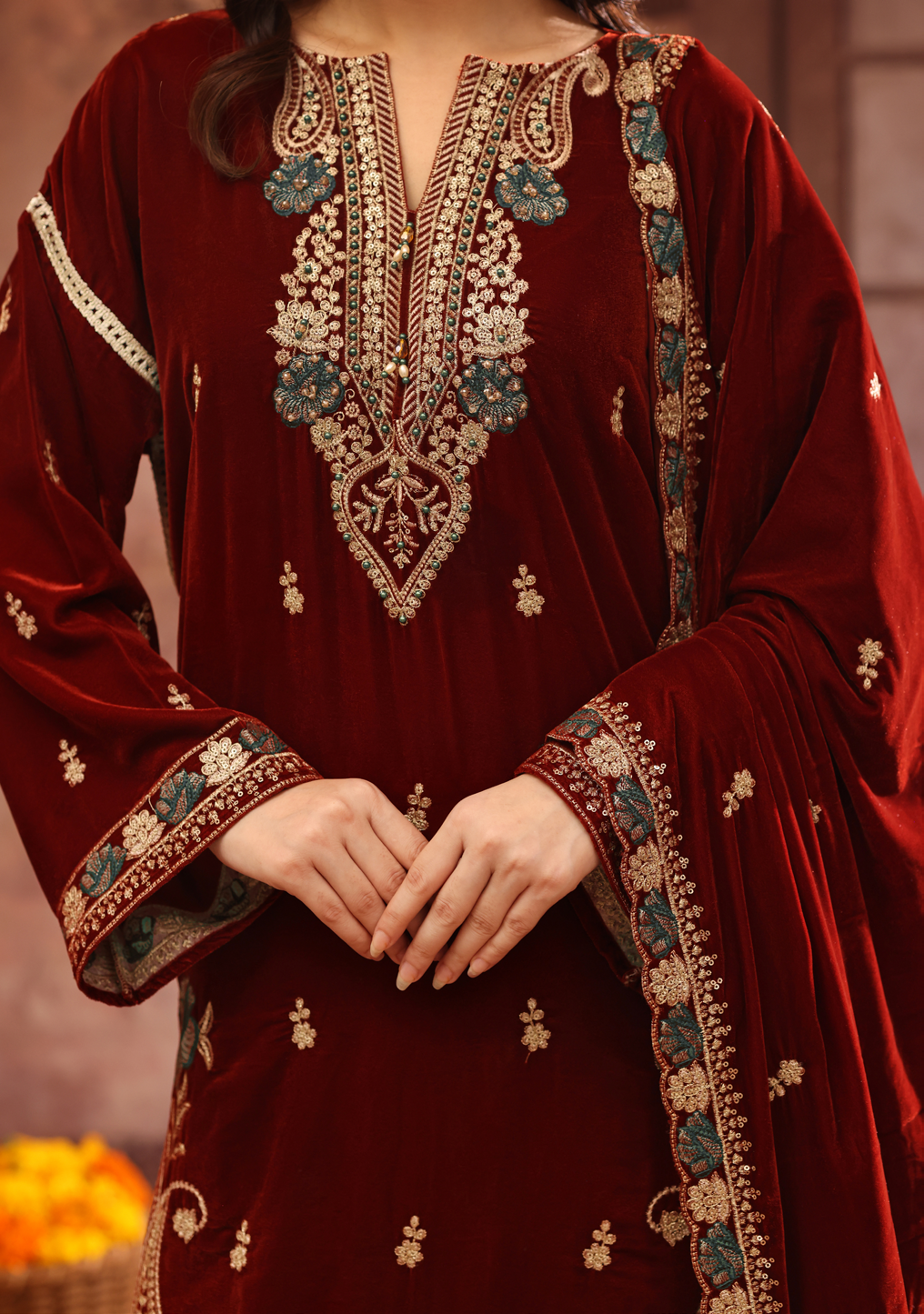 Makhmal By Zarineh Luxury Embroidered Velvet 3PC
