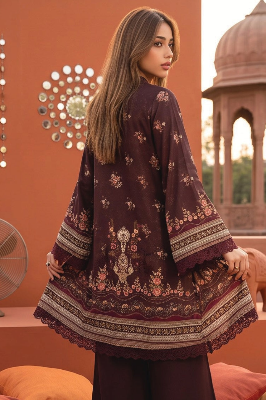 Zesh Printed Velvet Dora Viscose 3PC