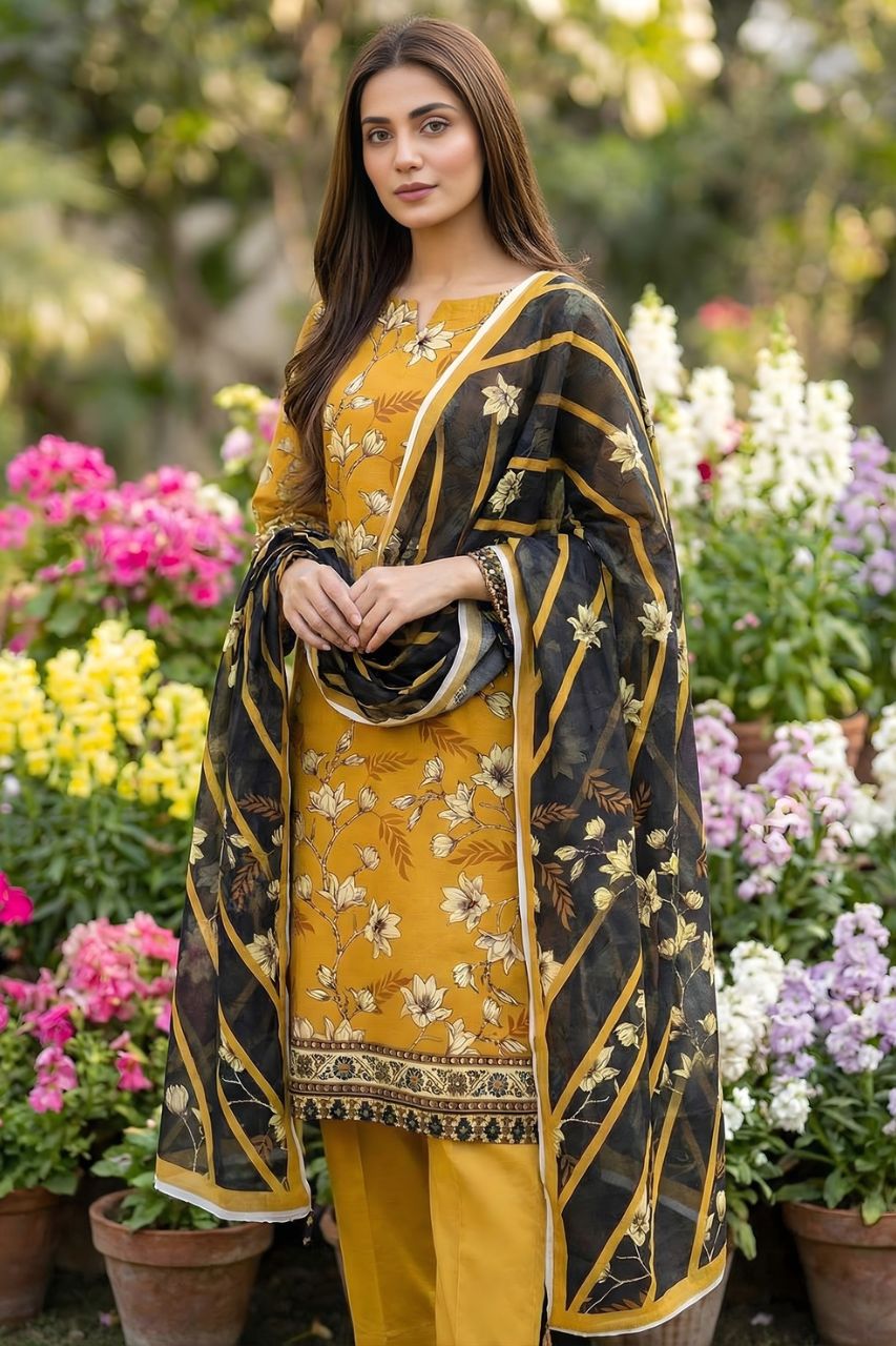 Sohni Dharti By Marooj Digital Printed Lawn 3PC