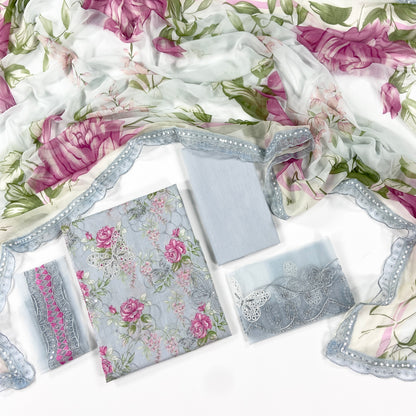 Maria B Embroiderd & Digital Printed Lawn 3PC
