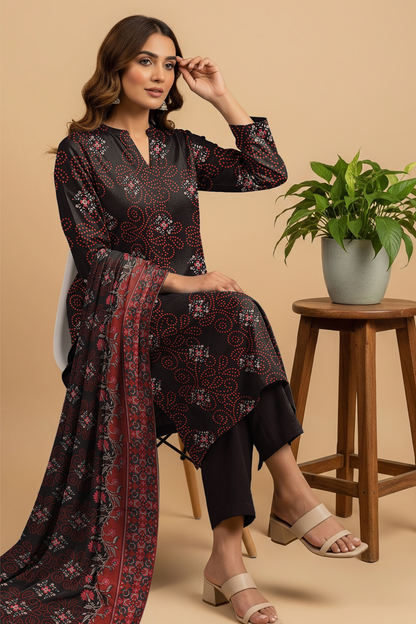 Noor By Fiza Noor Printed Wool 3PC