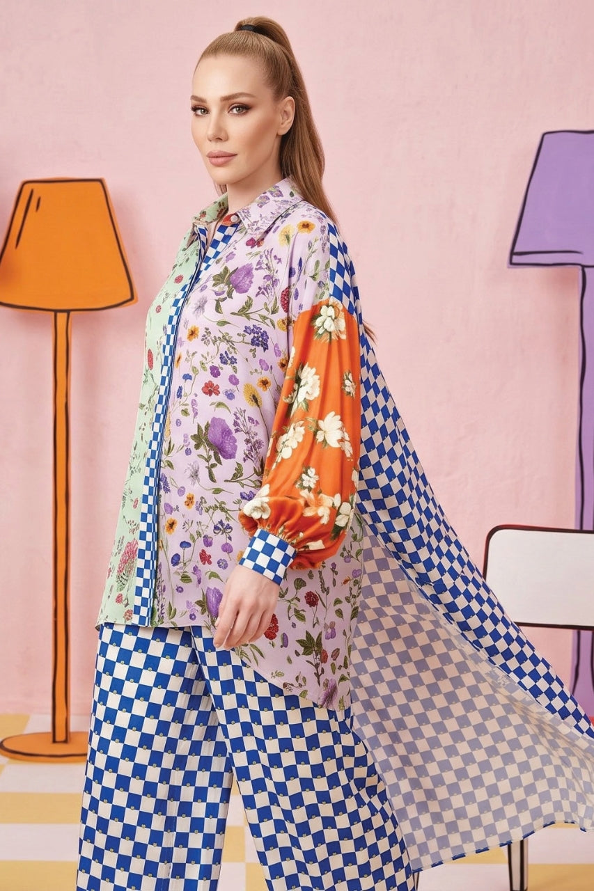 Zesh Printed Silk 2PC
