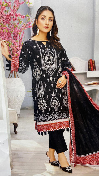 Zoha By Aymen 3-Pcs Digital Printed And Embroiderd Lawn