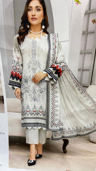 Zoha By Aymen 3-Pcs Digital Printed And Embroiderd Lawn