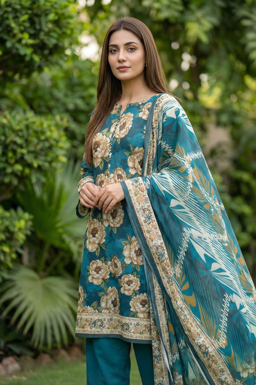 Sohni Dharti By Marooj Digital Printed Lawn 3PC
