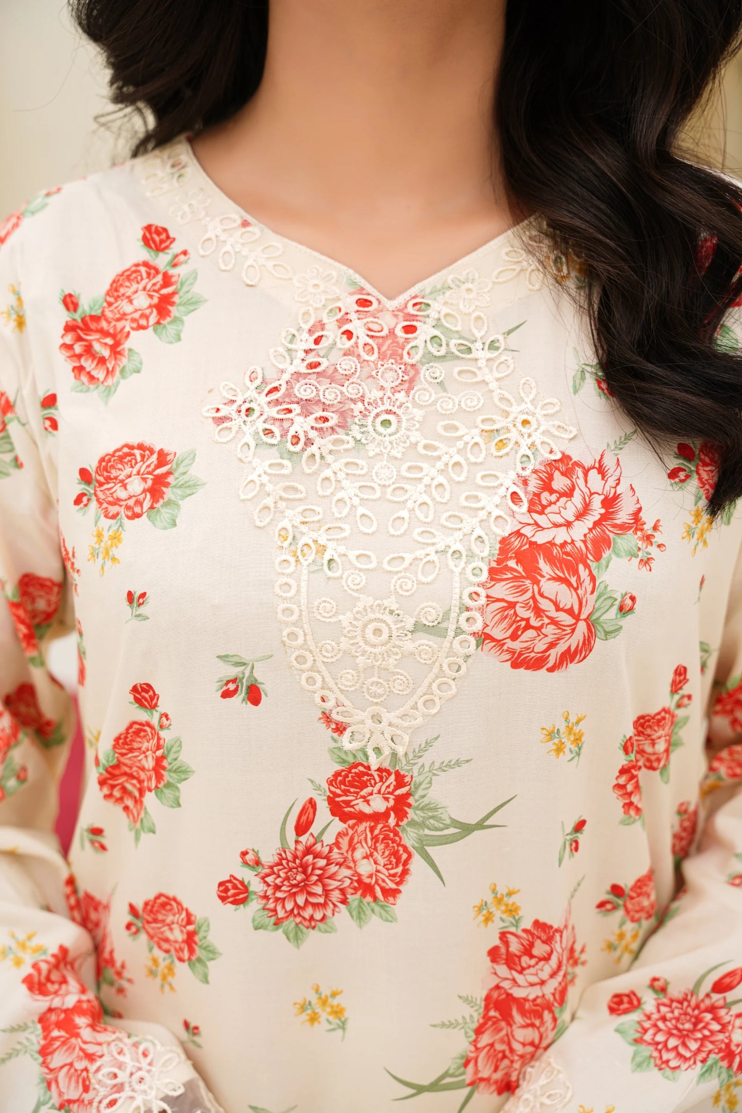 Baroque Printed Linen With Emb Patches 3PC